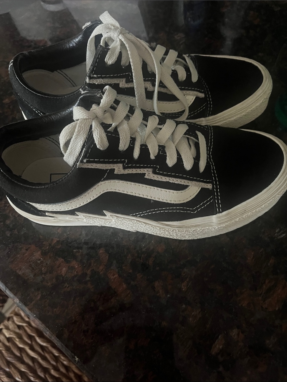 Vans Black and White Old Skool Style Low-Top Sneakers